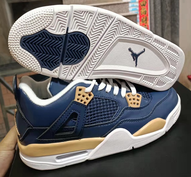 Air Jordan 4 Retro DarkBlue Gold